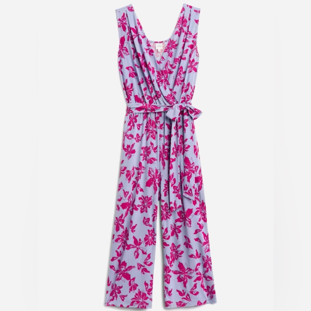 Kayleigh - Ora Knit Crop Jumpsuit. NWT. Size 3X. Color Purple/Pink.